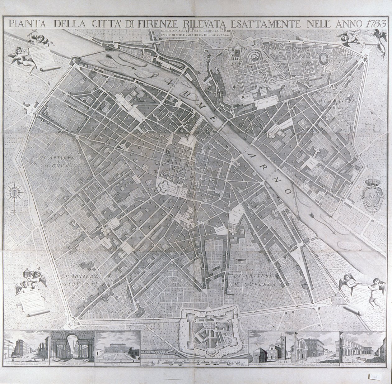 Kart over Firenze, 1783 av Magnelli