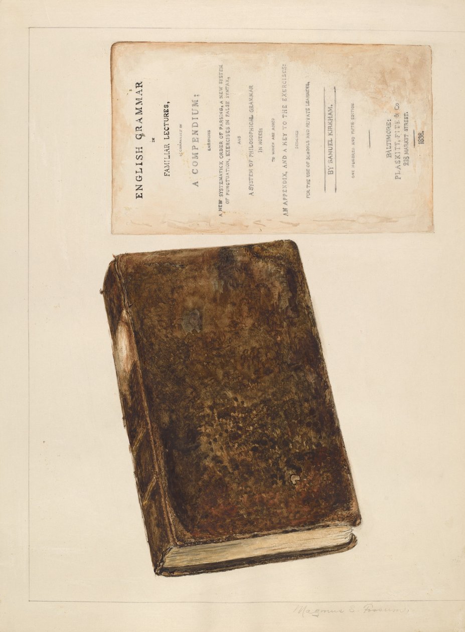 Bok - engelsk grammatikk, ca. 1936. av Magnus S. Fossum