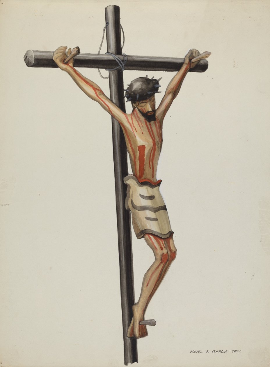 Bulto, krusifiks, ca. 1937 av Majel G. Claflin