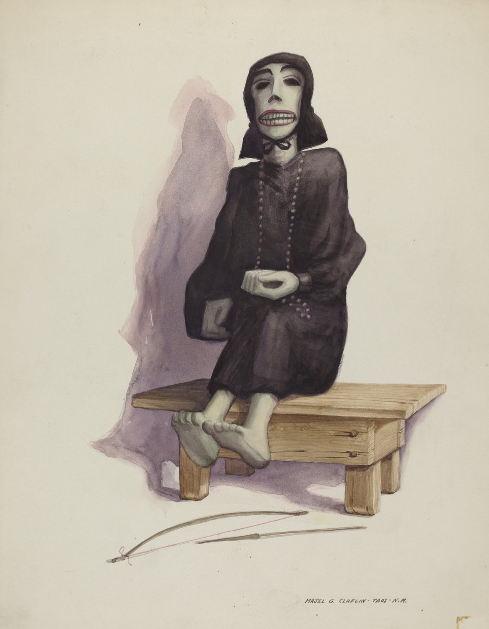 Figur av døden Muerto, ca. 1937. av Majel G. Claflin