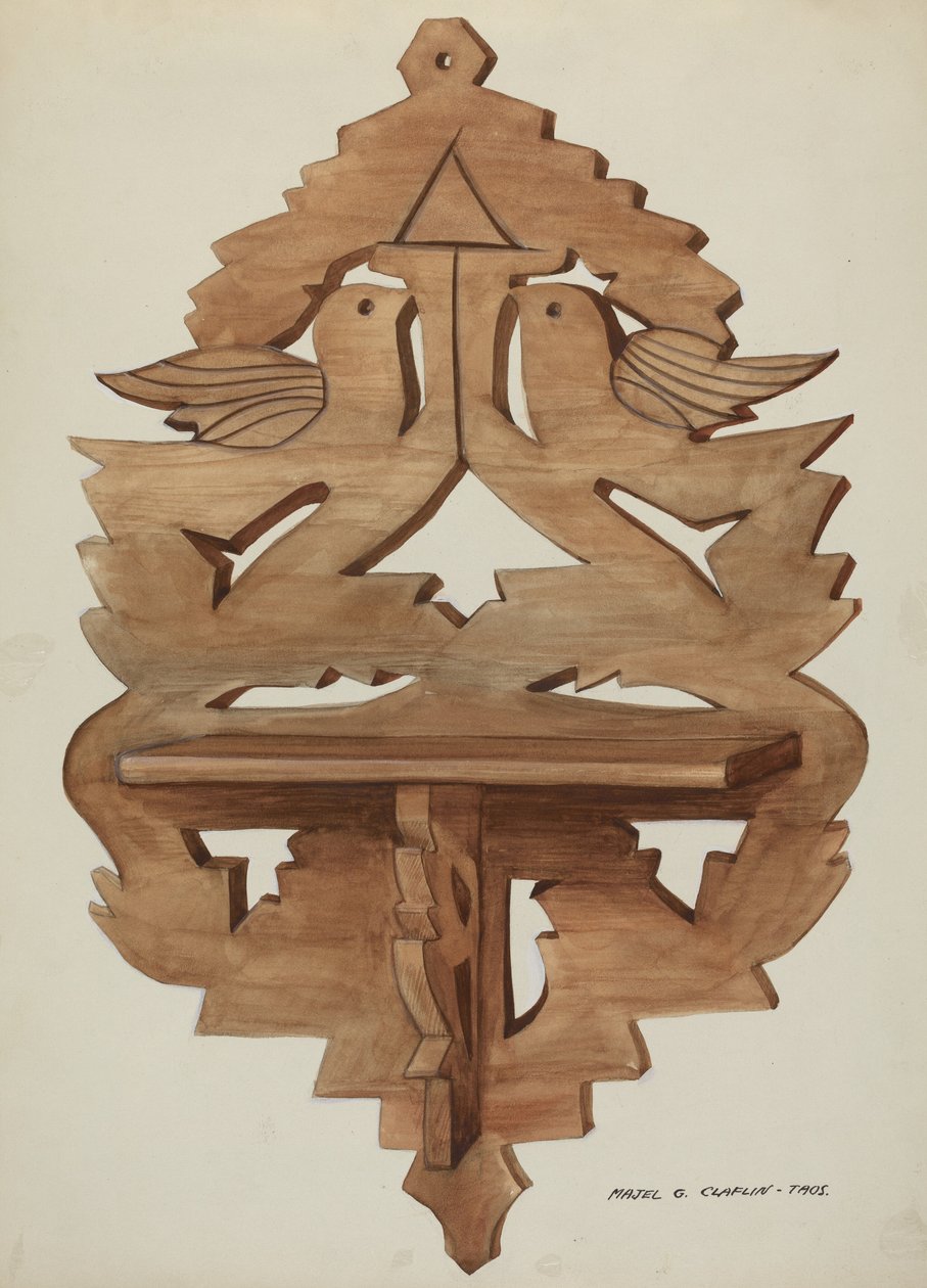 Hengende vegghylle, ca. 1937. av Majel G. Claflin