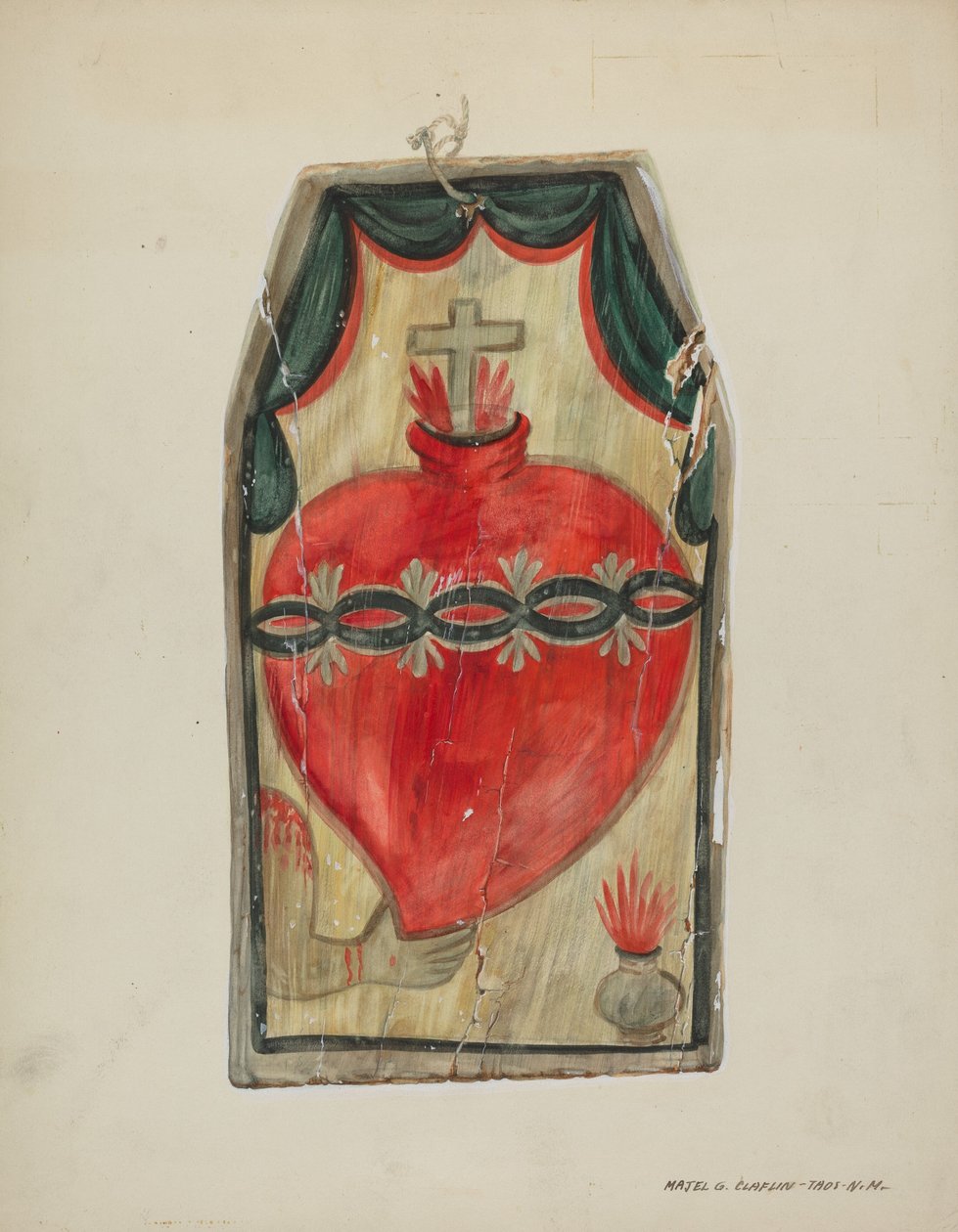 Retablo Sacred Heart, ca. 1939. av Majel G. Claflin