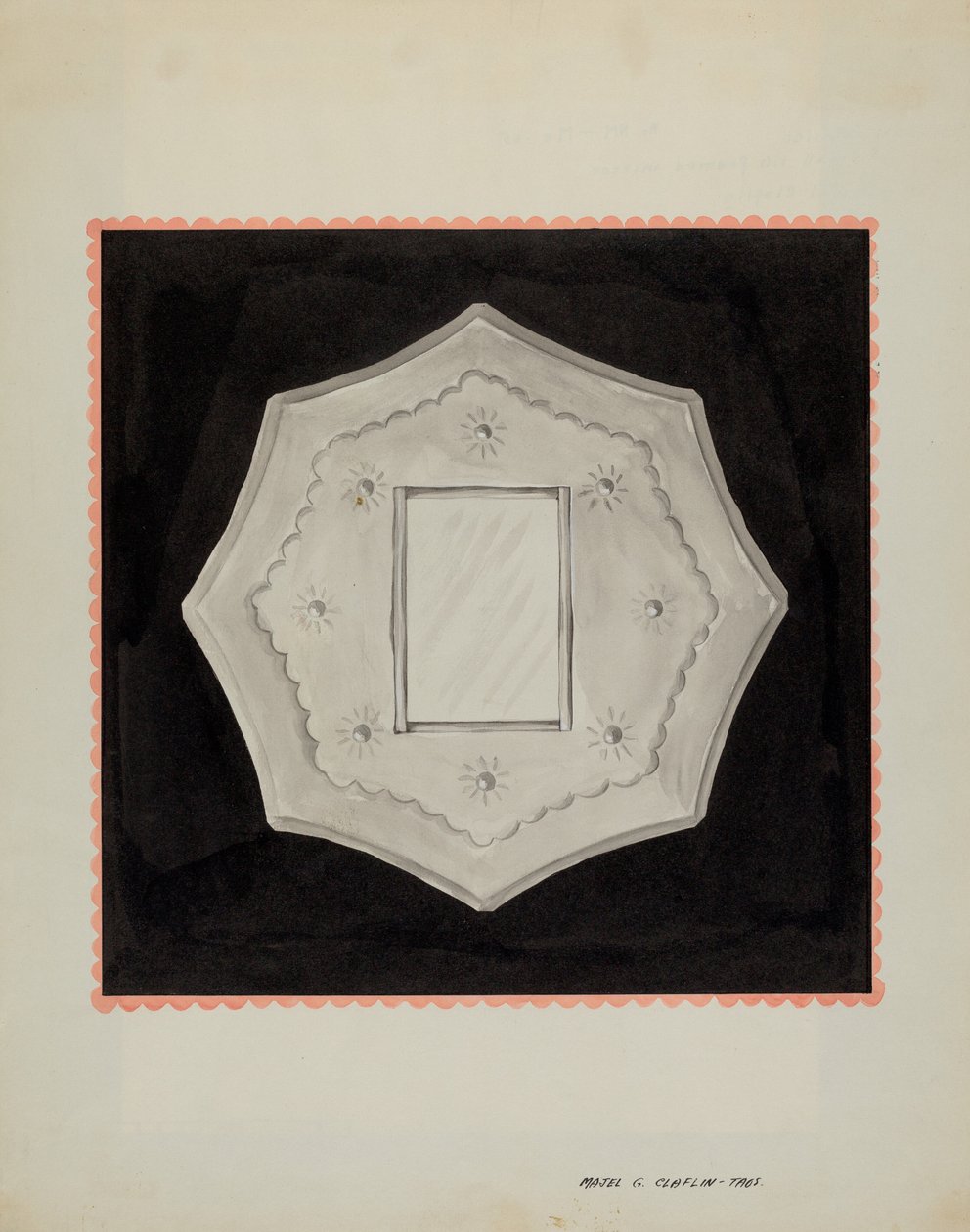 Lite tinnrammet speil, ca. 1937. av Majel G. Claflin