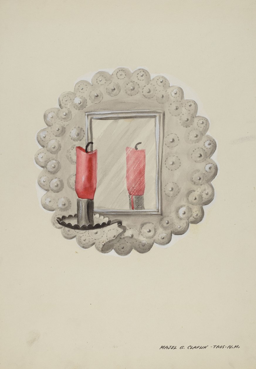 Tin-Mirror Candle Sconce, ca. 1937. av Majel G. Claflin