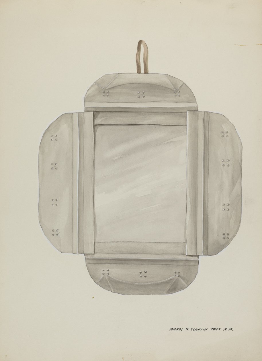 Speilramme i tinn, ca. 1937. av Majel G. Claflin