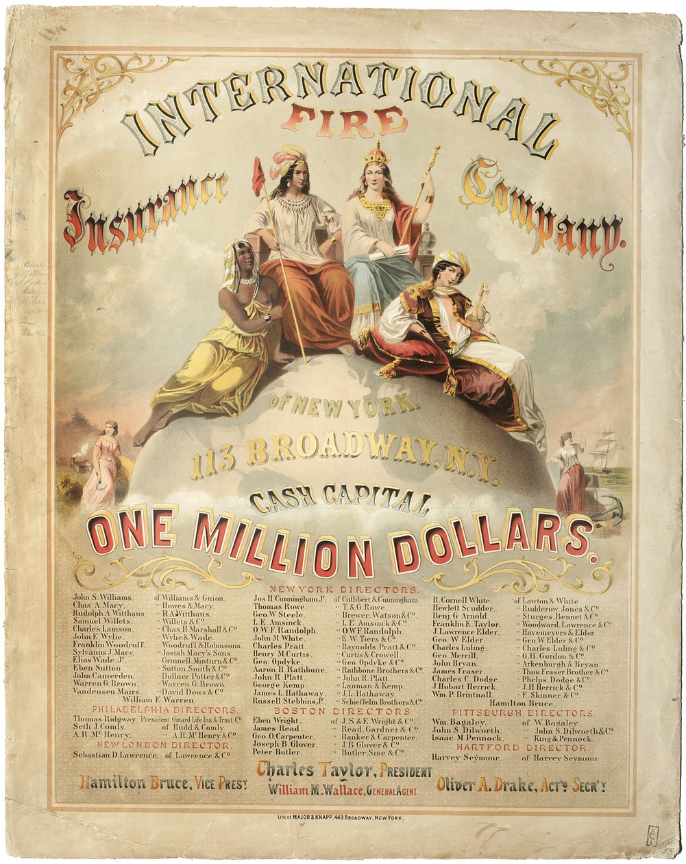 International Fire Insurance Company of New York, (litografi) av Major and Knapp Sarony