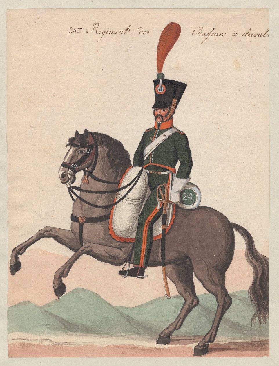 Trooper ved det 24. regimentet for monterte chasseurs av Major Otto from Baden