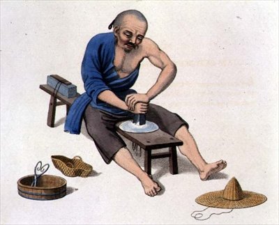 An Old Man Polishing Crystals, plate 55 fra 