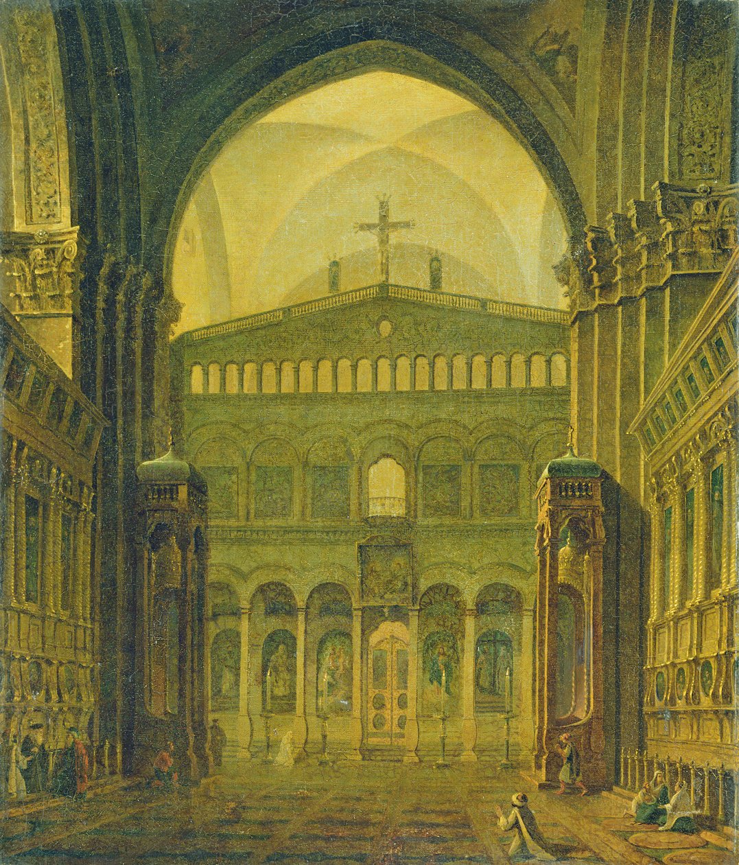 Indre utsikt over tempelet i Jerusalem, 1821 av Maksim Nikiforovich Vorobiev