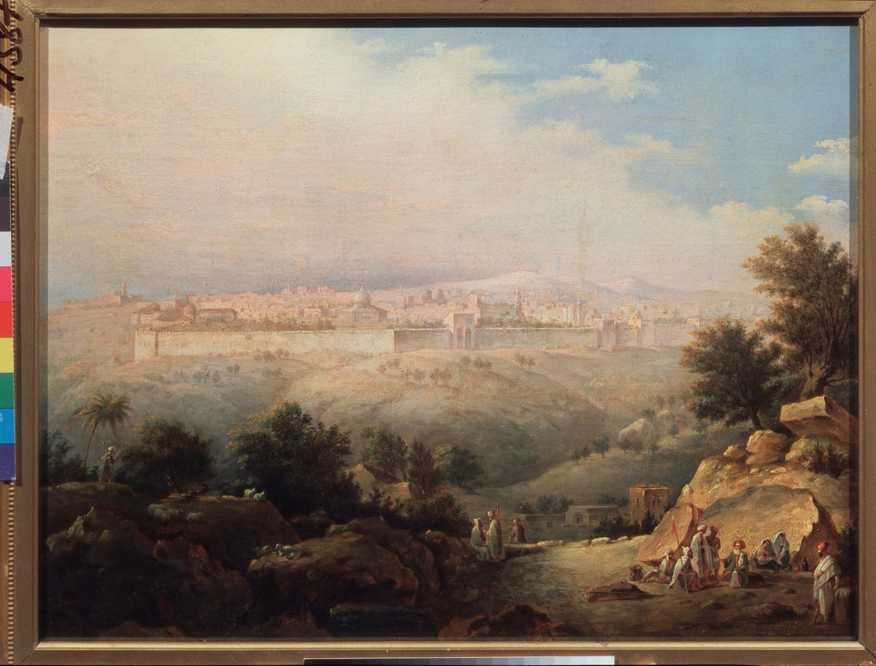 View of Jerusalem (Israel) (View of Jerusalem) - Maleri av Maxim Nikiphorovich Vorobyev (Vorobiev) (1787-1855), olje på lerret av Maksim Nikiforovich Vorobiev