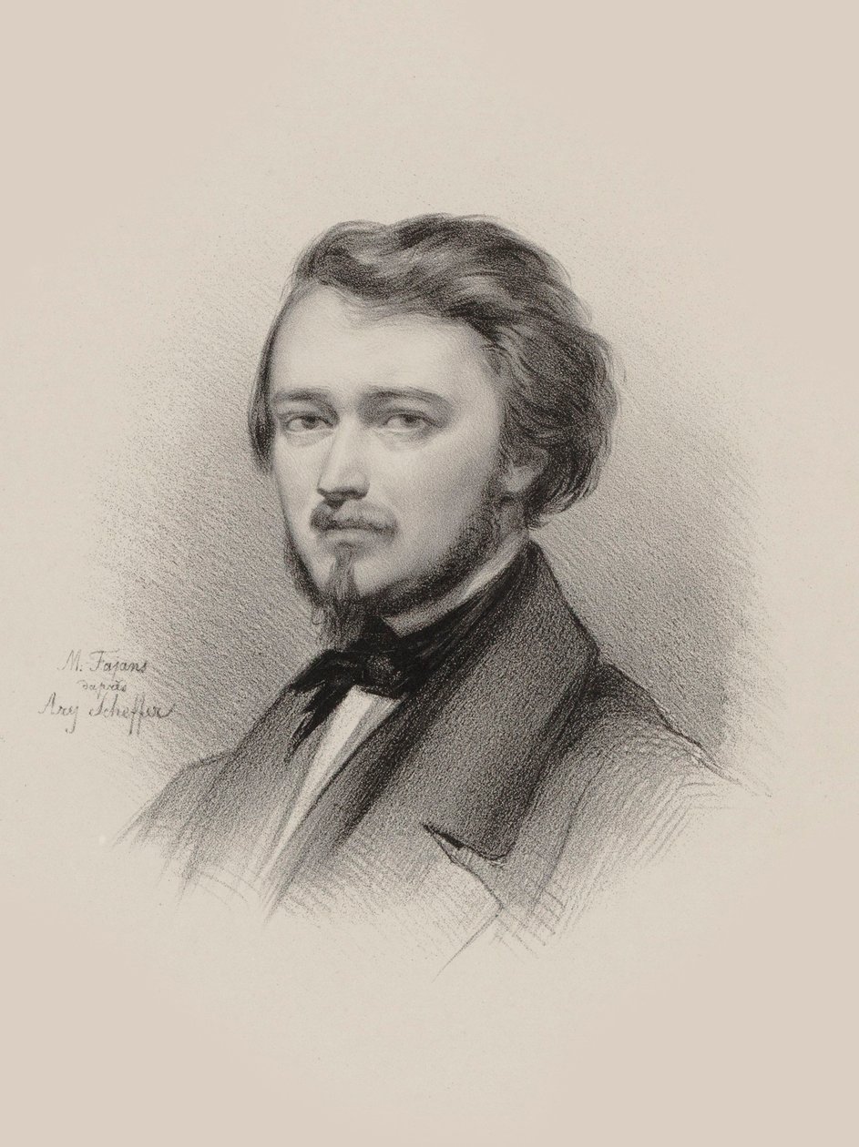 Portrett av fiolinisten og komponisten Hubert Léonard 1819-1890, 1850. av Maksymilian Fajans