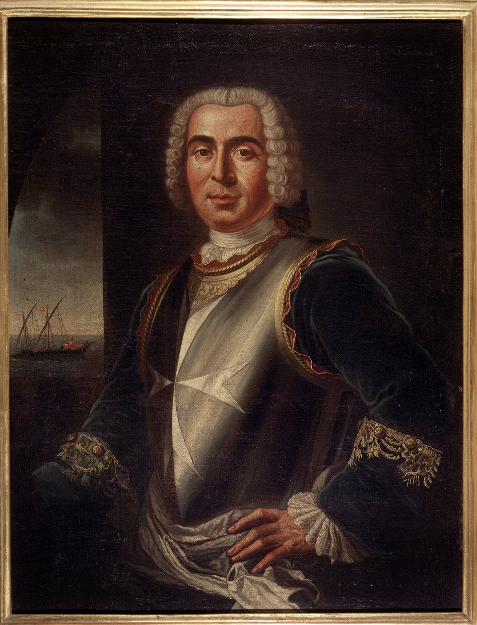 Portrett av ridderen Pierre Andre de Suffren av Saint Tropez (Saint-Tropez), fogd av Suffren (1729-1788) - maltesisk kunst - 1700-tallet, 99 x 76 cm av Maltese School
