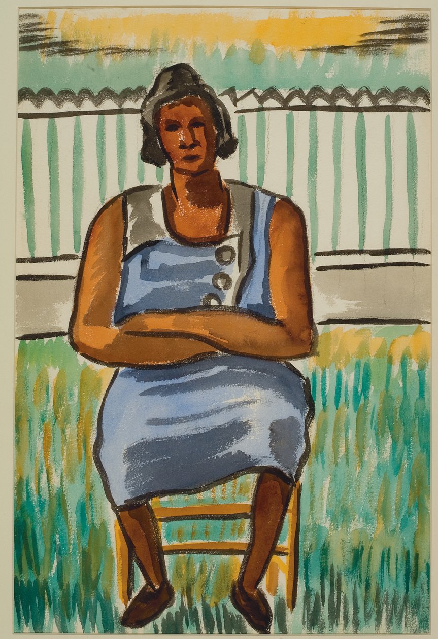 Sittende figur, ca. 1934 (akvarell på papir) av Malvin Gray Johnson