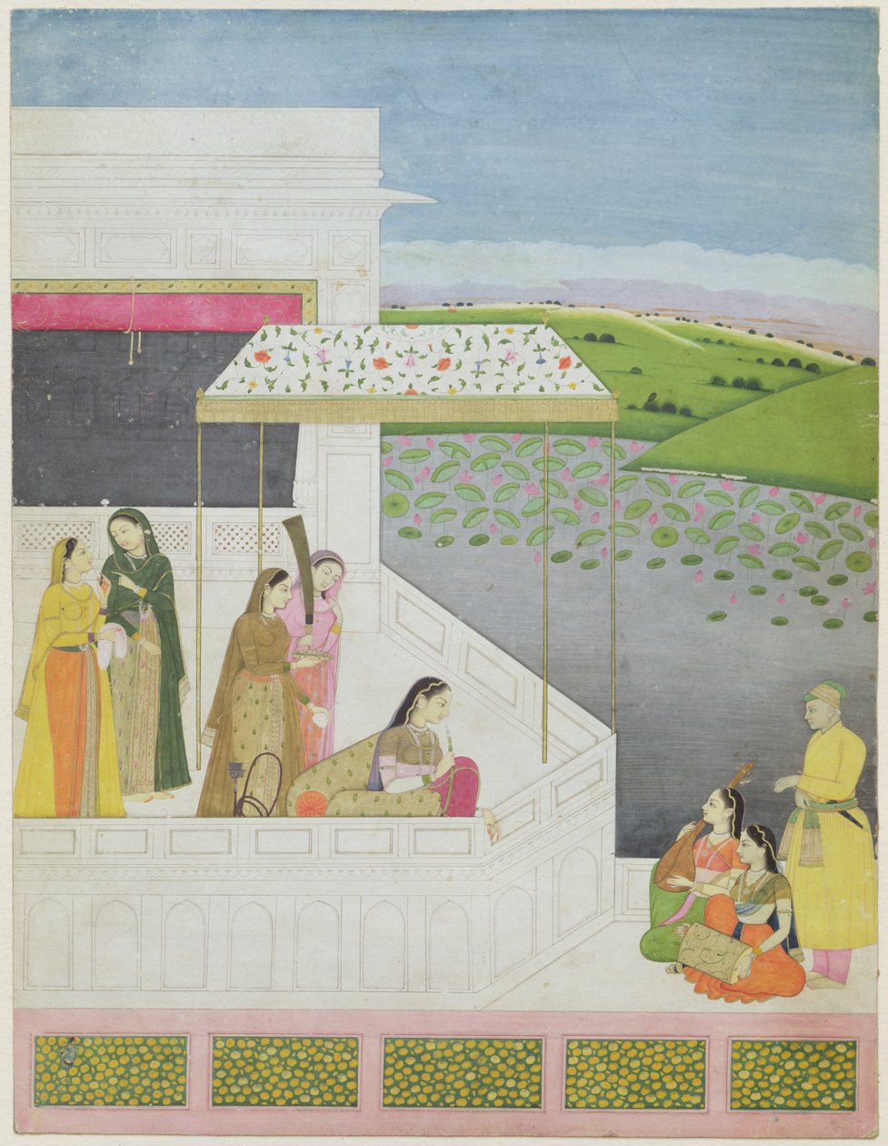 Ung kvinne som lytter til musikk, ca. 1745-50 av Manak