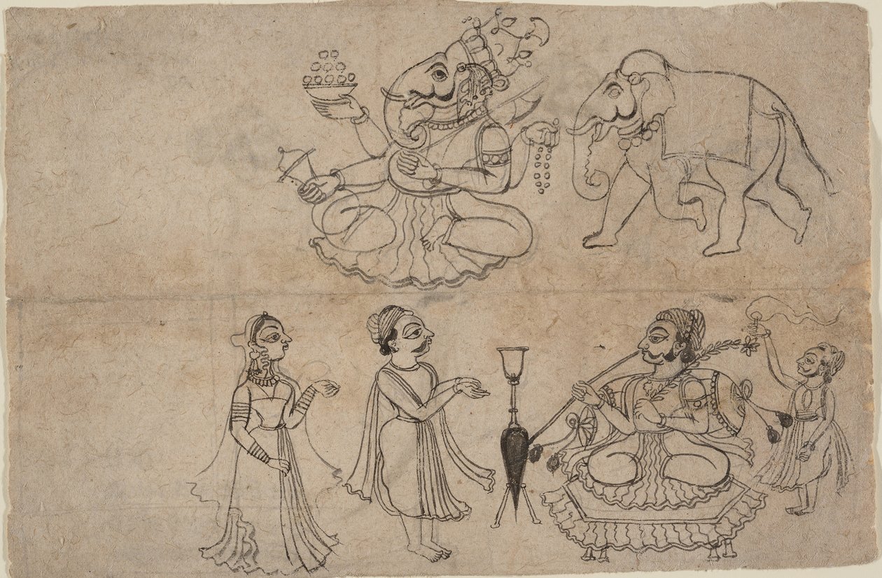 Portrett av Manya Sahib Man Rup Sagarji, sent på 1700-tallet. av Manaku