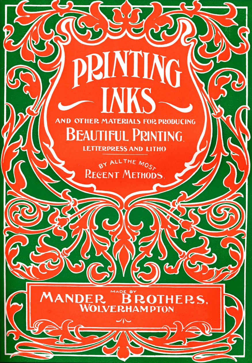 Trykkfarge og annet materiale for å produsere vakkert trykk - annonse, 1916 av Mander Brothers