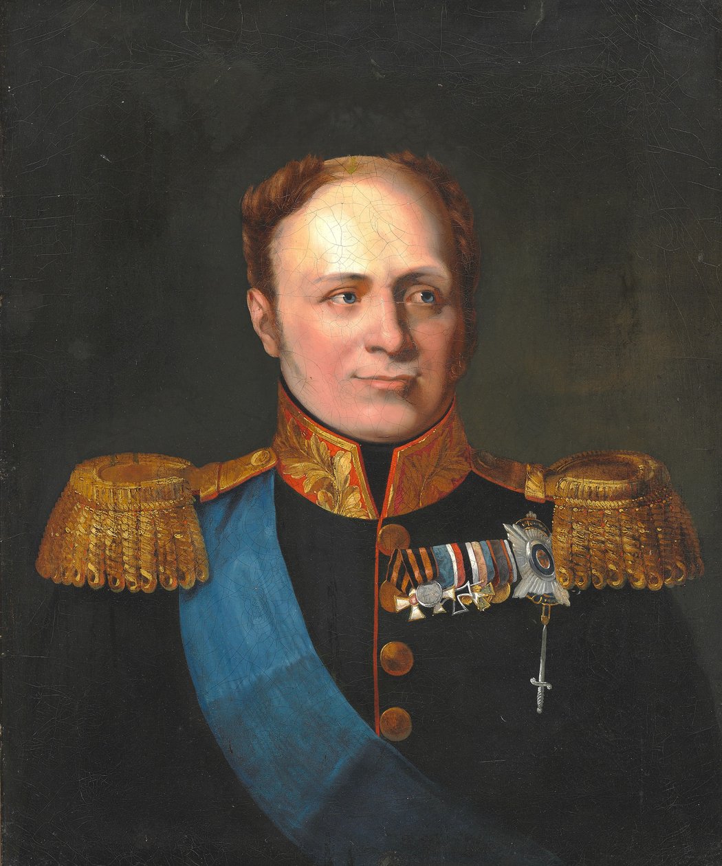Portrett av tsar Alexander I av Russland av Manner of George Dawe