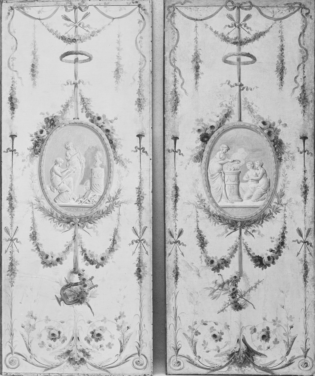Dekorativt panel ett av et par, 1700-tallet. av Manner of Le Riche