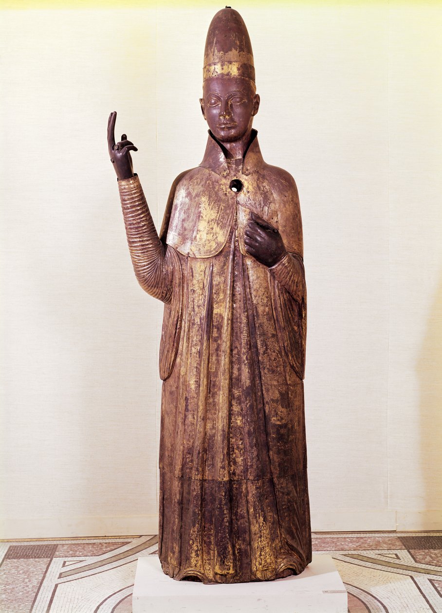 Statue av pave Boniface VIII (1235-1303) 1301 (bronse) av Manno di Bandino
