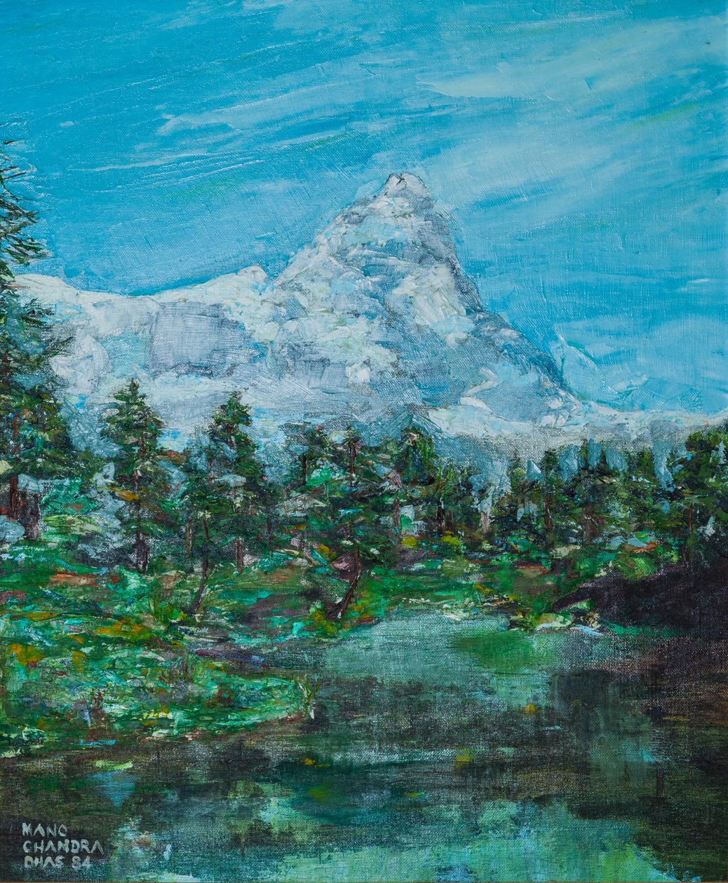 Mont Blanc eller Monte Bianco fra den italienske siden av Mano Chandra Dhas
