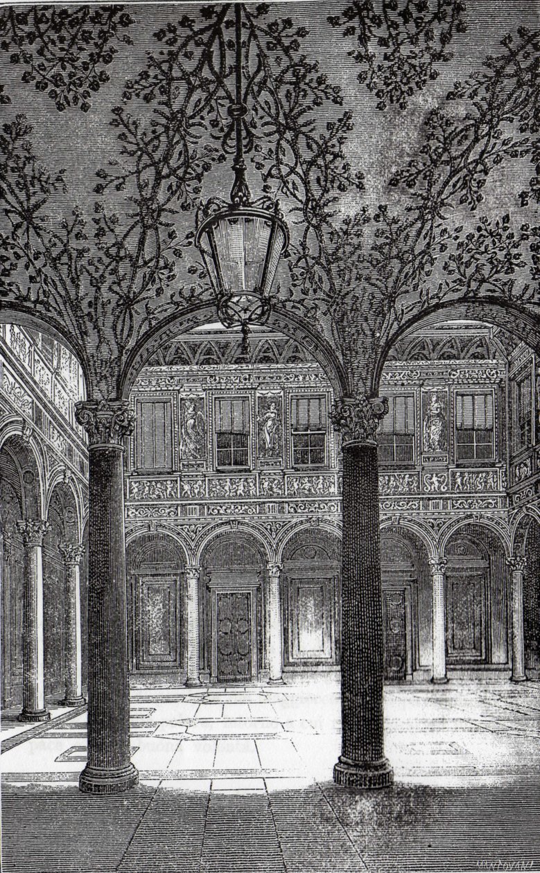 Palazzo Bigli gårdsplass av Mantovani