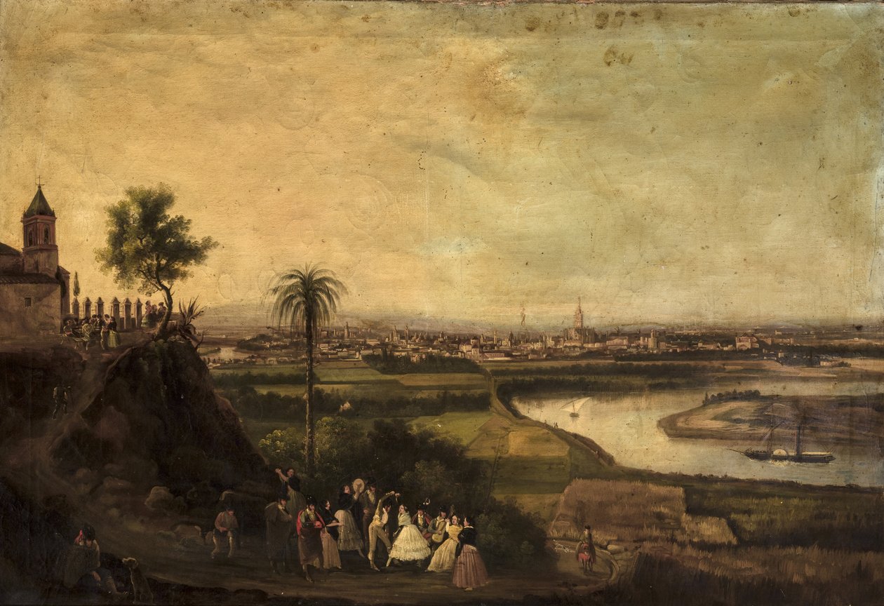 Sevilla fra San Juan de Aznalfarache av Manuel Barron y Carrillo