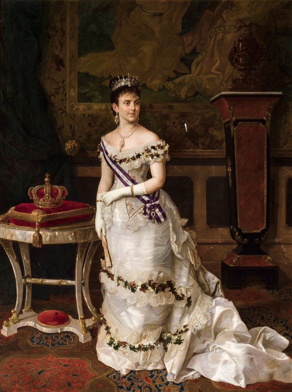 Dronning Maria de las Mercedes de Orleans av Manuel Cabral y Aguado Bejarano