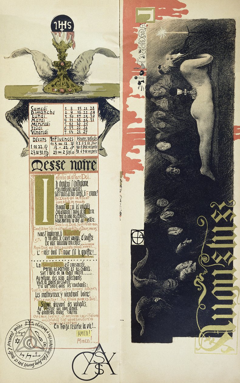 The Black Mass, august måned for en magisk kalender publisert i 'Art Nouveau' anmeldelse, 1896 av Manuel Orazi