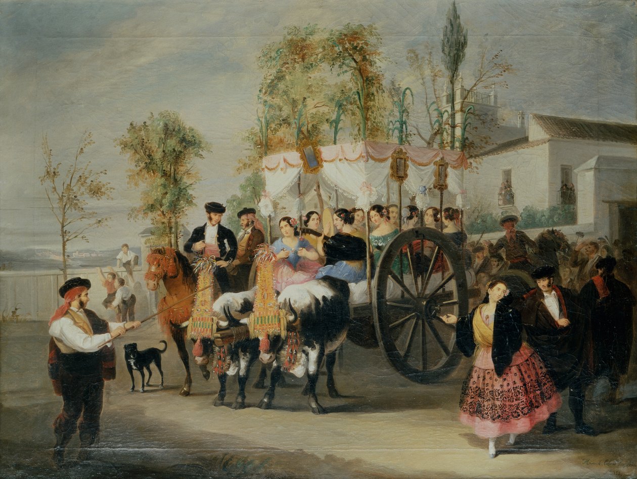 En prosesjon (olje på lerret) av Manuel Cabral y Aguado Bejarano