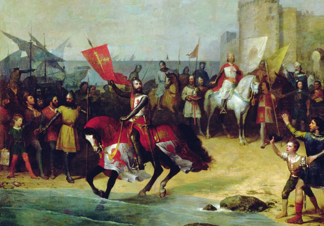Gjenerobringen av Cadiz i 1262 av Alfonso the Wise (olje på lerret) av Manuel Cabral y Aguado Bejarano
