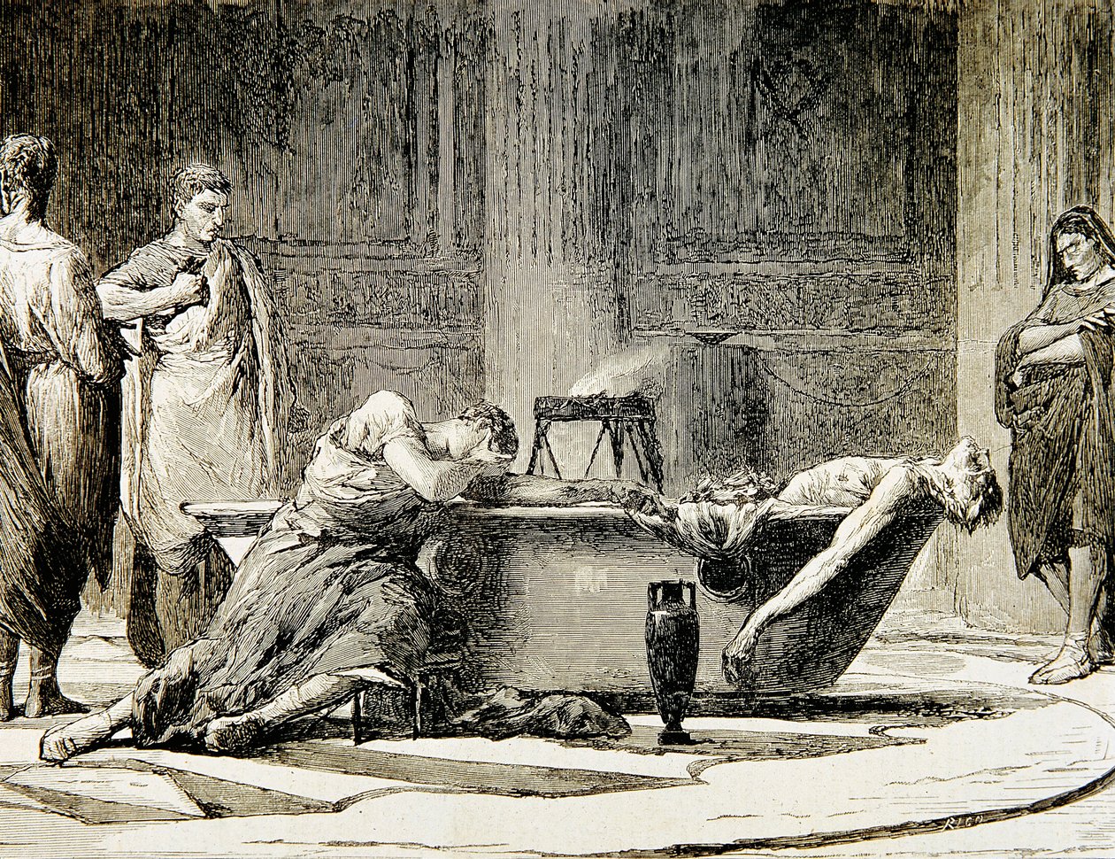The Death of Seneca (gravering) av Manuel Domínguez Sánchez