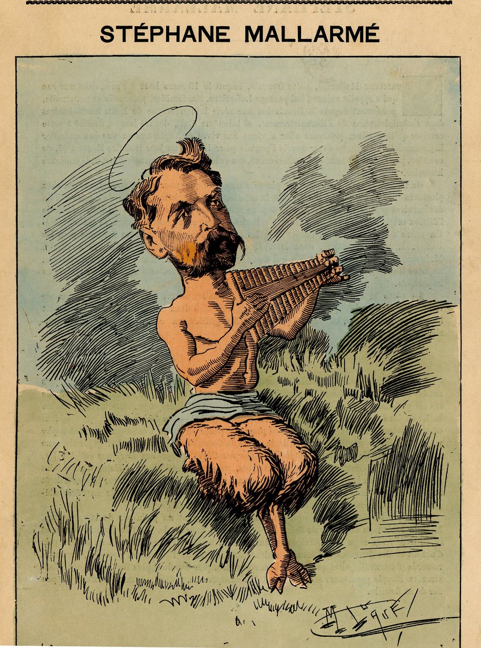 Omslag til The Men of Today, nummer 296, illustrasjon av Manuel Luque (1854-1919): Fauna, Stephane Mallarme (1842-1898) av Manuel Luque