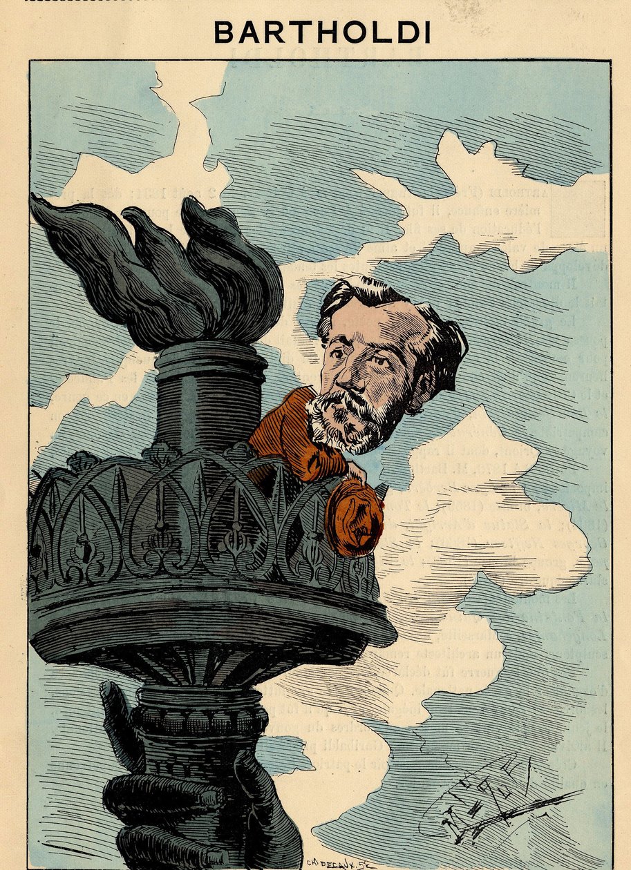 Omslag til The Men of Today, nummer 305, illustrasjon av Manuel Luque (1854-1919): Frihetsgudinnen, Bartholdi Auguste (1834-1904) av Manuel Luque