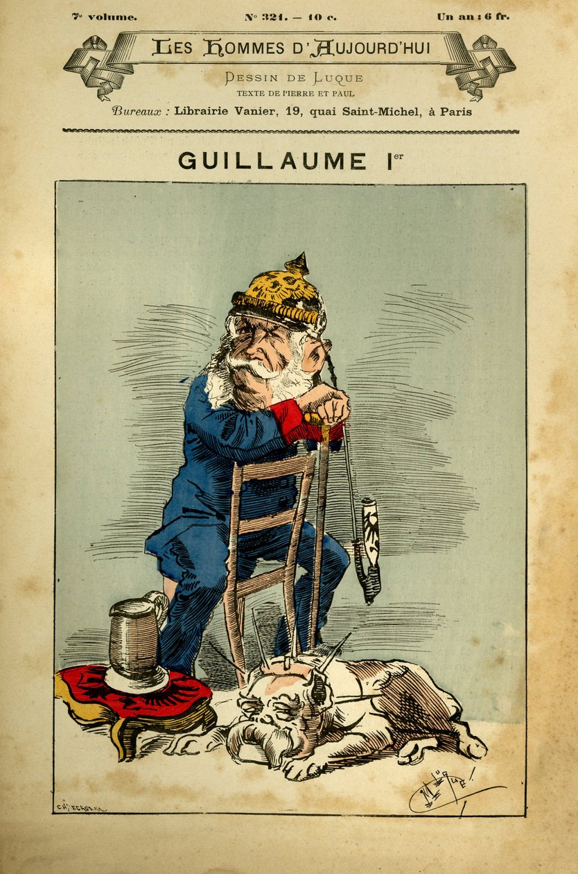 Cover of Today's Men, nummer 321, illustrasjon av Manuel Luque (1854-1919): Tyskland Preussen - Bismarck Otto Von, William I av Manuel Luque