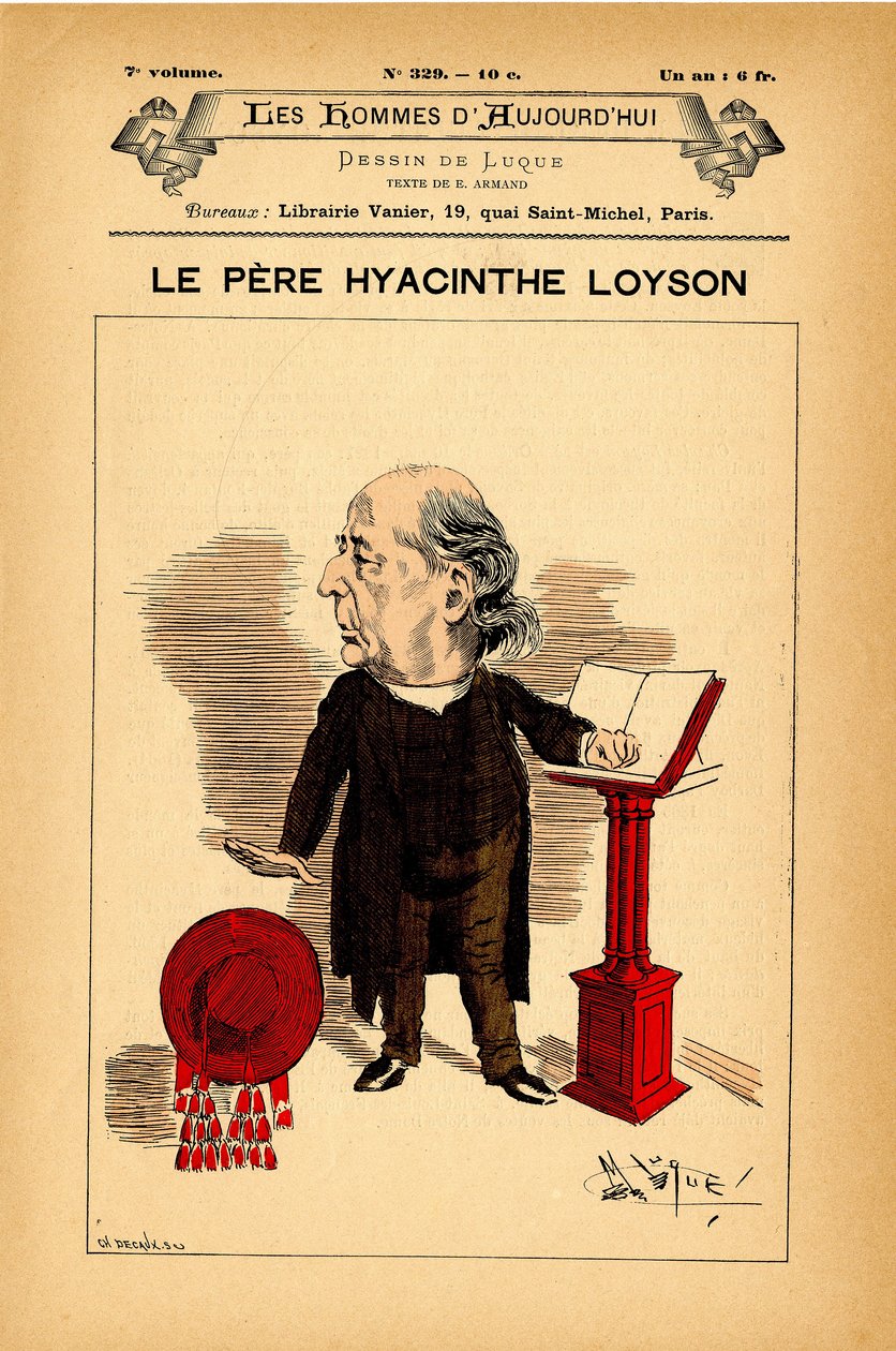 Omslag til The Men of Today, nummer 329, illustrasjon av Manuel Luque (1854-1919): Loyson Hyacinthe (far Hyacinthe) (1827-1912) av Manuel Luque