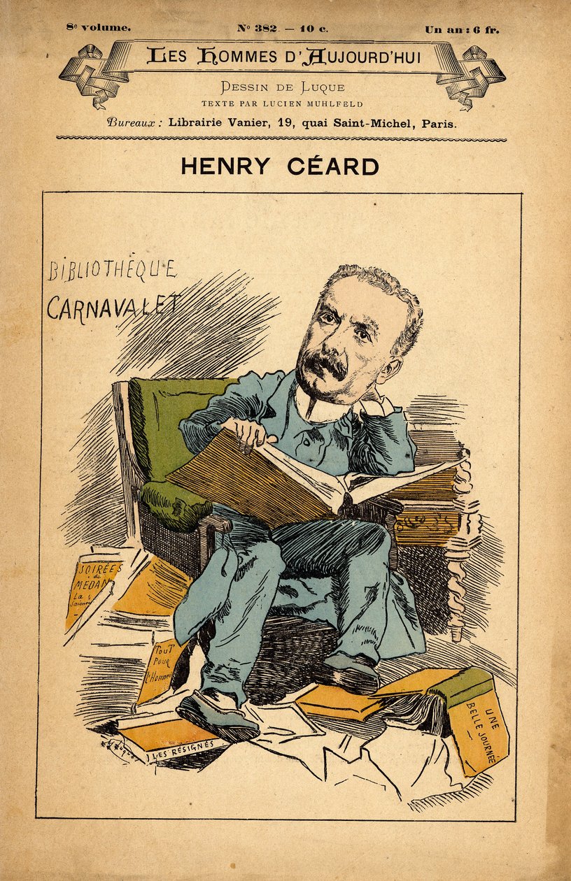 Omslag til The Men of Today, nummer 382, illustrasjon av Manuel Luque (1854-1919): Carnavalet - Ceard Henry (1851-1924) av Manuel Luque