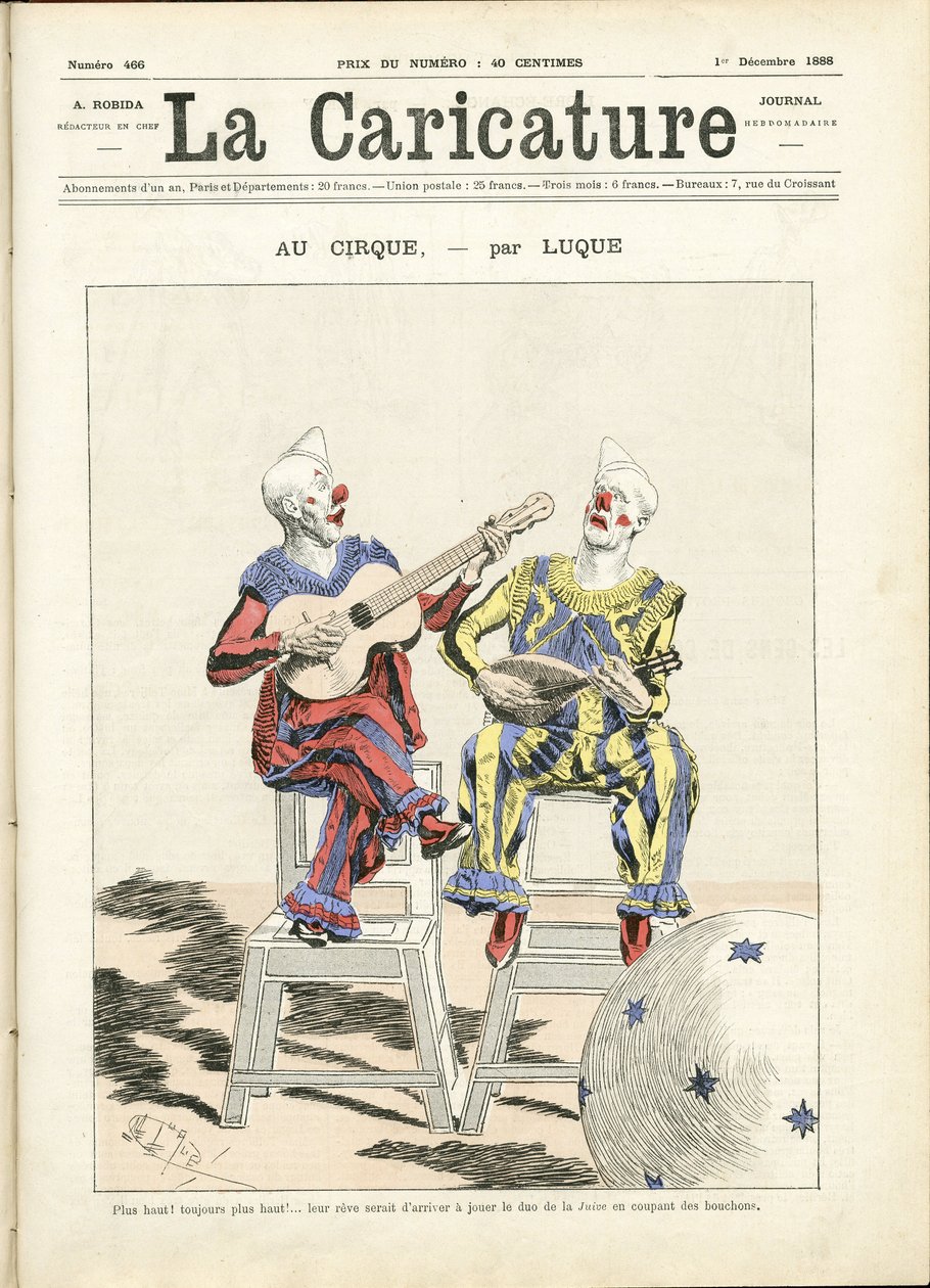 Illustrasjon av Manuel Luque (1854-1919) for omslaget til La Caricature (1880) av Manuel Luque