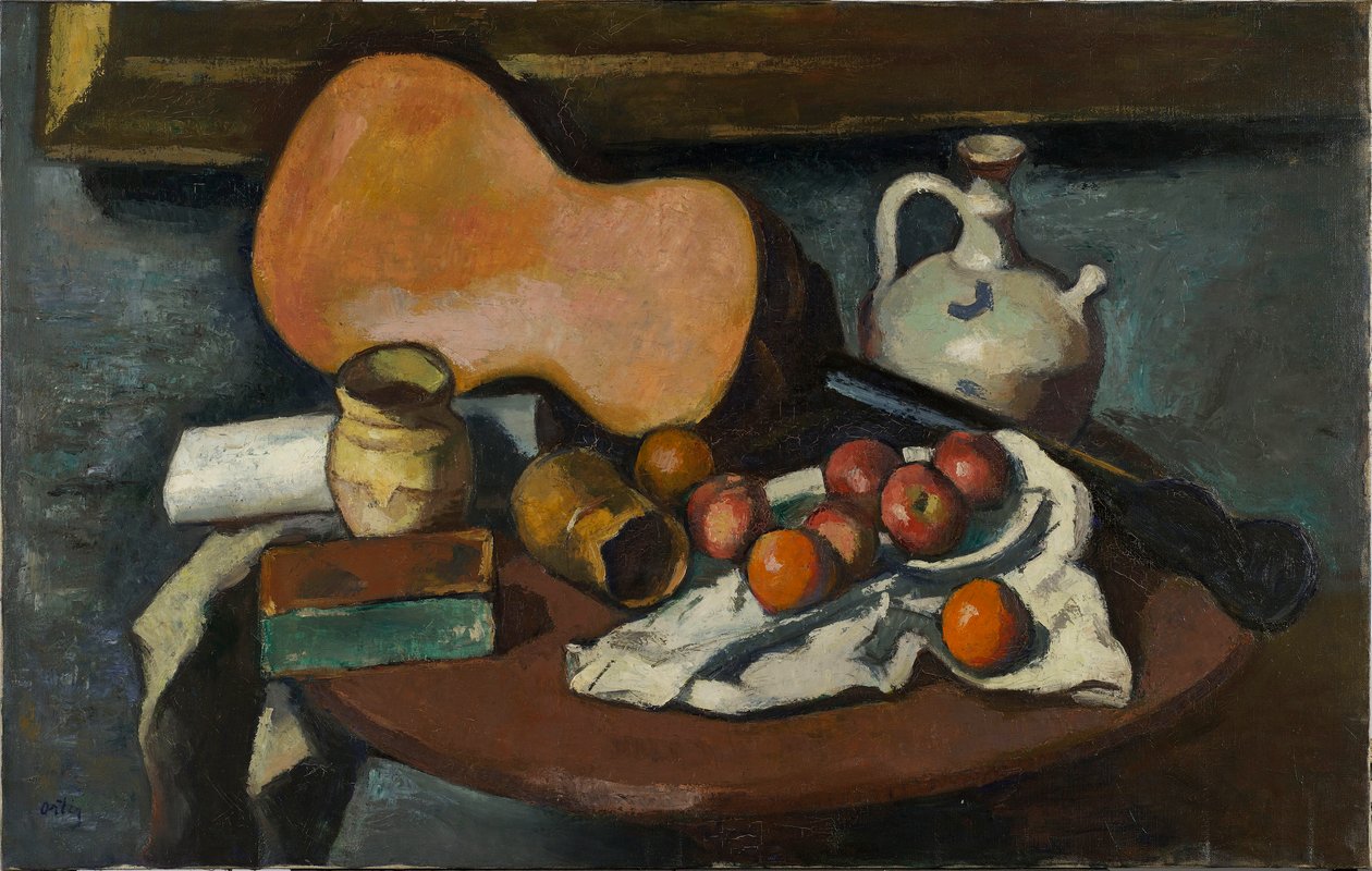 Stilleben med gitar, 1920-tallet. av Manuel Ortiz de Zárate