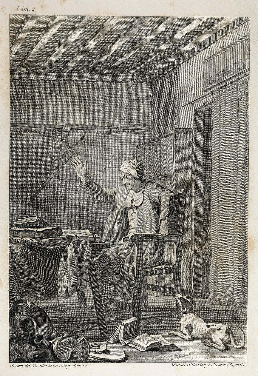 Karakteren og queten til den berømte gentlemannen Don Quijote (Quijote) av Manuel Salvador Carmona