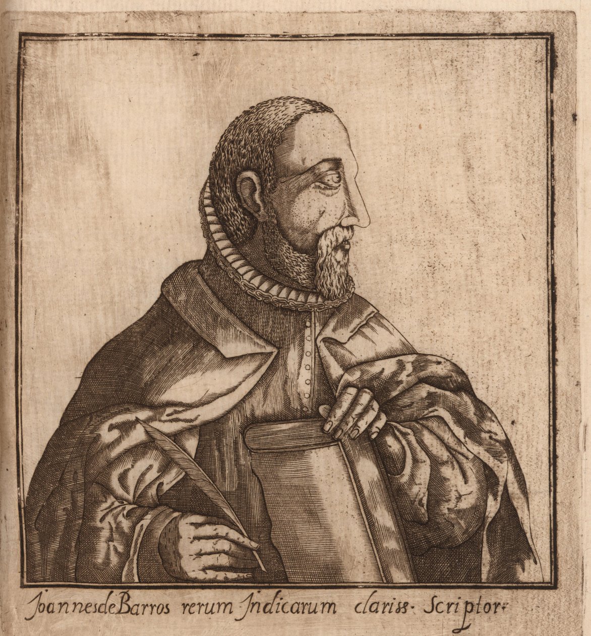 Portrett av João de Barros 1496-1570, 1624. av Manuel Severim de Faria