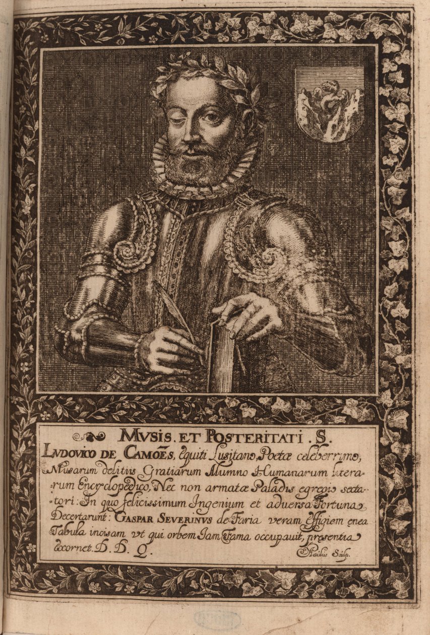 Portrett av poeten Luís Vaz de Camões ca. 1524-1580, 1624. av Manuel Severim de Faria