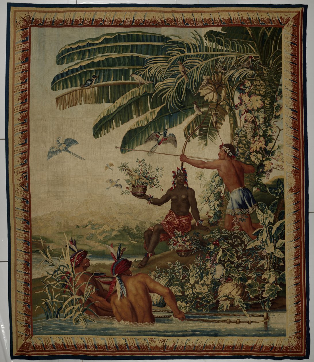 The Fishermen, Tapestry fra The Old Indies (The Old Indies) Series Fishermen av Manufacture Royale des Gobelins