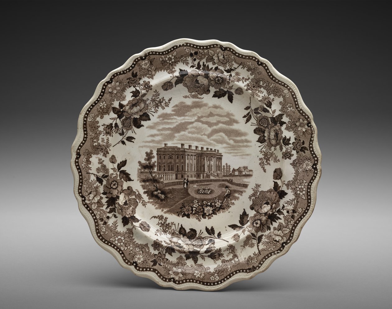 Plate, 1831-c.1843 (blyglasert keramikk med overføringstrykk) av Manufacturer Job and John Jackson