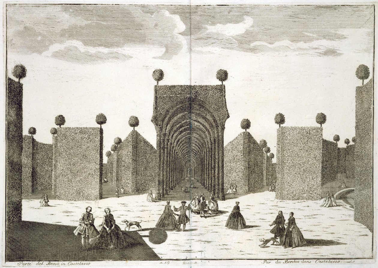 The Topiary Gardens, fra Delights of the Villa Castellazzo, av Domenico Felice Leonardi, utgitt 1743 av Marc