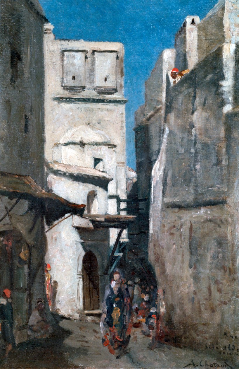Gate i Alger, c1864-1892 av Marc Alfred Chataud