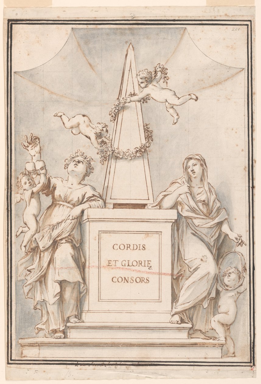 Design for et monokromt maleri, Church of Corpus Domini, Bologna, Italia av Marc Antonio Franceschini