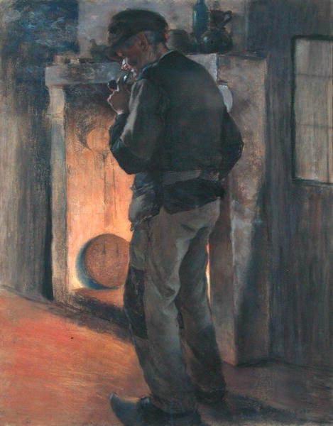 Old Peasant (pastell på papir på lerret) av Marc Aurele de Roy Suzor Cote