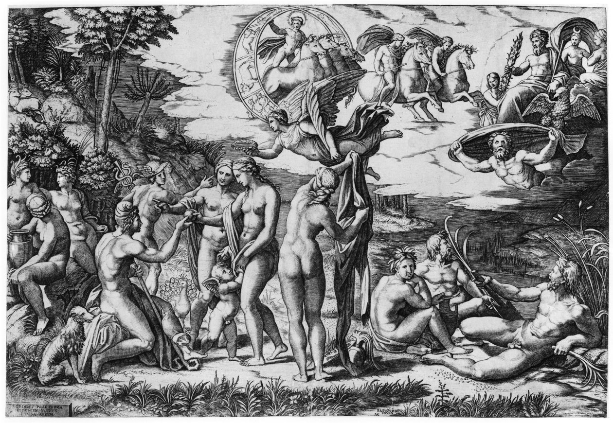 Paris-dommen av Marcantonio Raimondi
