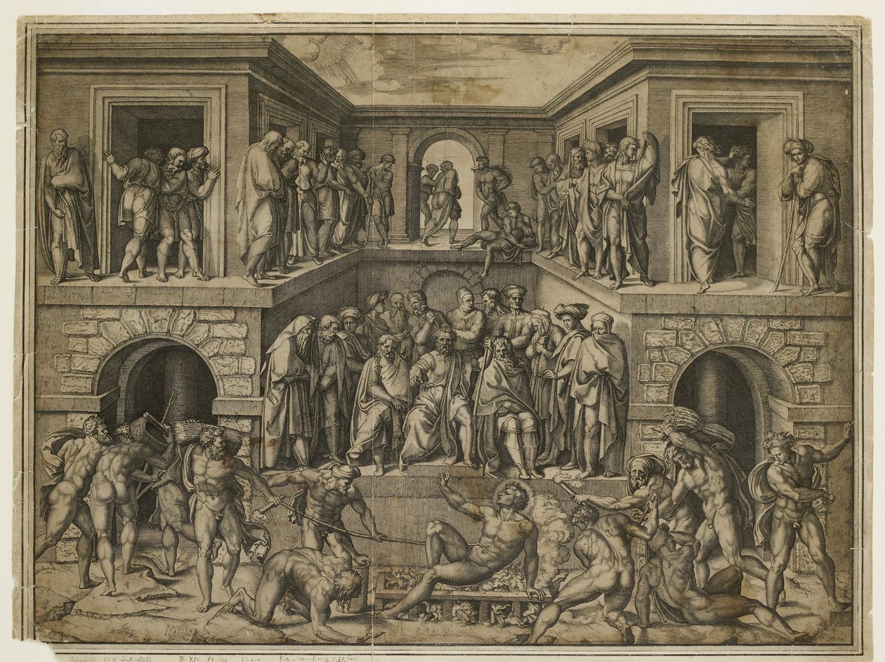 The Martyrdom of St Lawrence, ca. 1525 av Marcantonio Raimondi