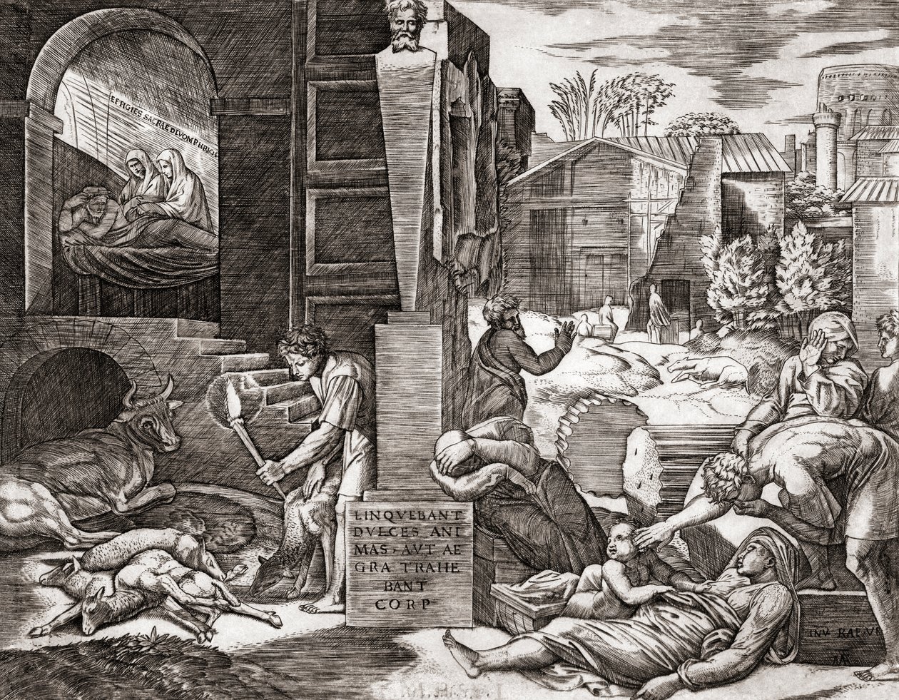 Pesten (gravering) av Marcantonio (after) Raimondi
